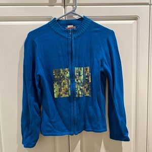 Milano Electric Blue Cardigan With Sequins Size Large